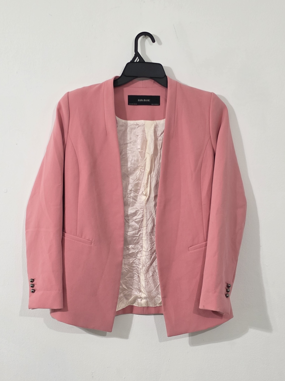 Zara Pink Open-Front Blazer Jacket